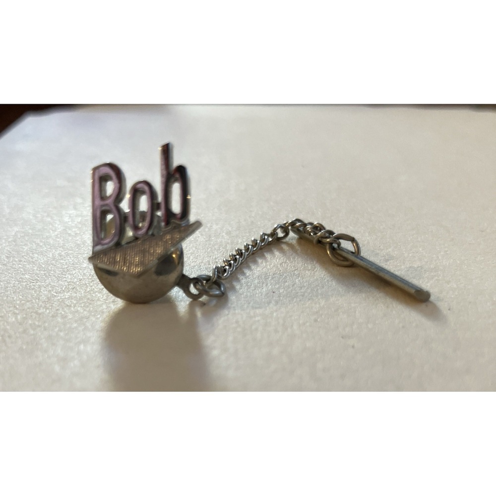 Bob Vintage SWANK Tie Tack Silver Tone